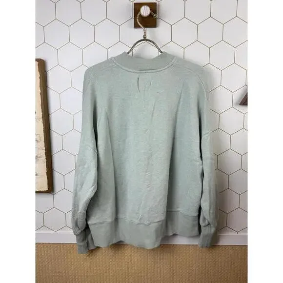 Madewell MWL Airyterry Light Green Half-Zip Sweatshirt - Size - Medium - Picture 5 of 8